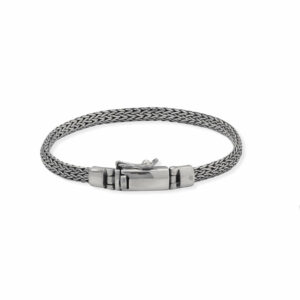 Thin 8 Oxidized Woven Bali Bracelet