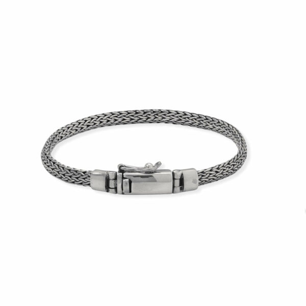 Thin 8 Oxidized Woven Bali Bracelet