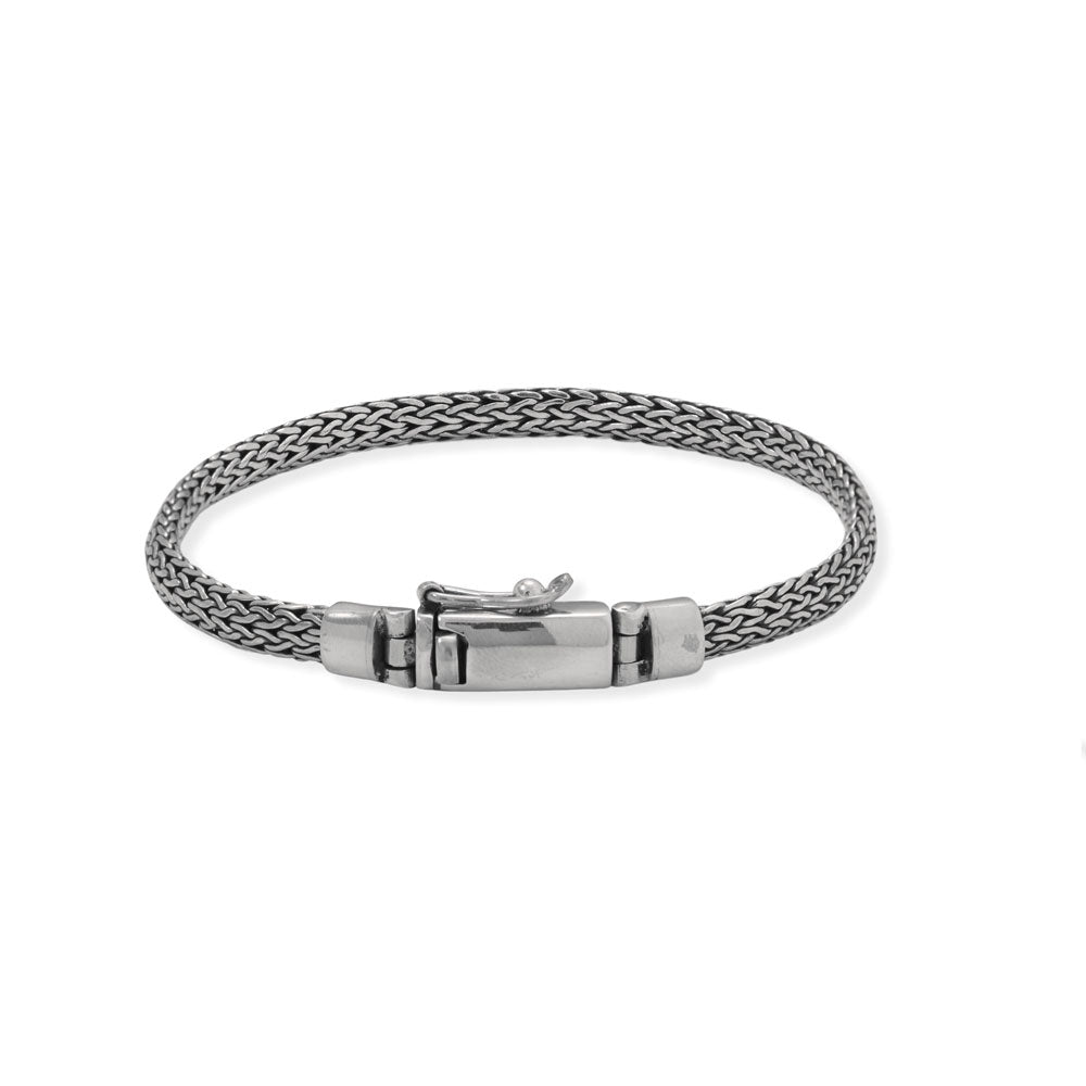 Thin 8 Oxidized Woven Bali Bracelet