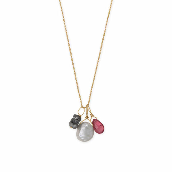 16 14 Karat Gold Birthstone Necklace (January-December) - alternate view 3