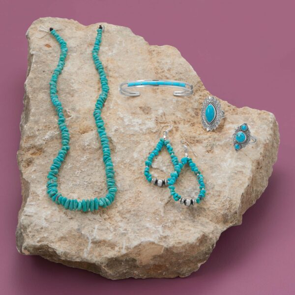 Native American Kingman Turquoise Cuff Bracelet - alternate view 2
