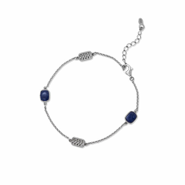 7 + 1 Sodalite and Woven Design Accent Bracelet
