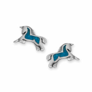 Sterling Silver Turquoise Chip Inlay Earrings