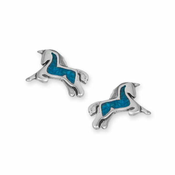 Sterling Silver Turquoise Chip Inlay Earrings