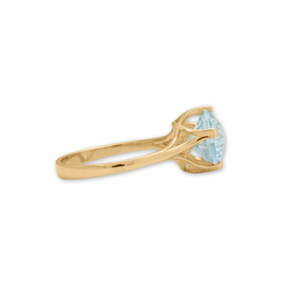 14 Karat Gold Precision Cut Sky Blue Topaz Ring - alternate view 2
