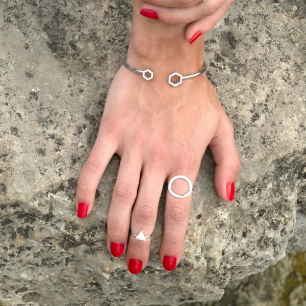 Textured Open Circle Ring - alternate view 2