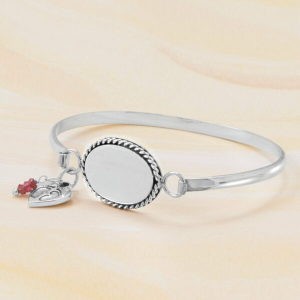Silver or Gold Heart Charm with Baby Feet - alternate view 4