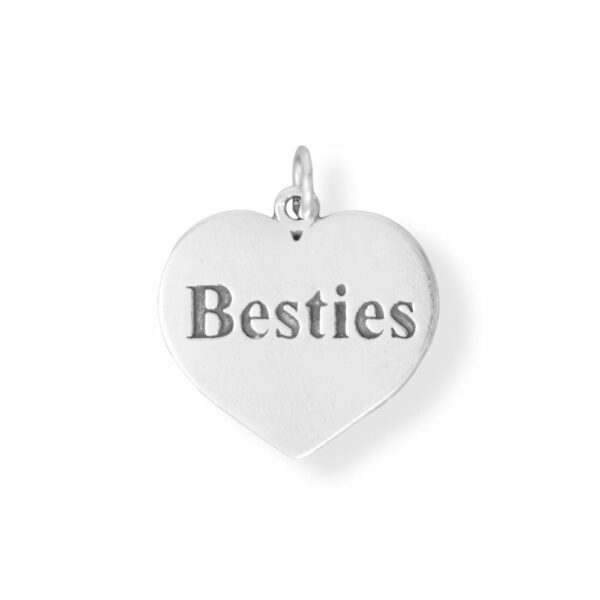 Oxidized Besties Heart Charm
