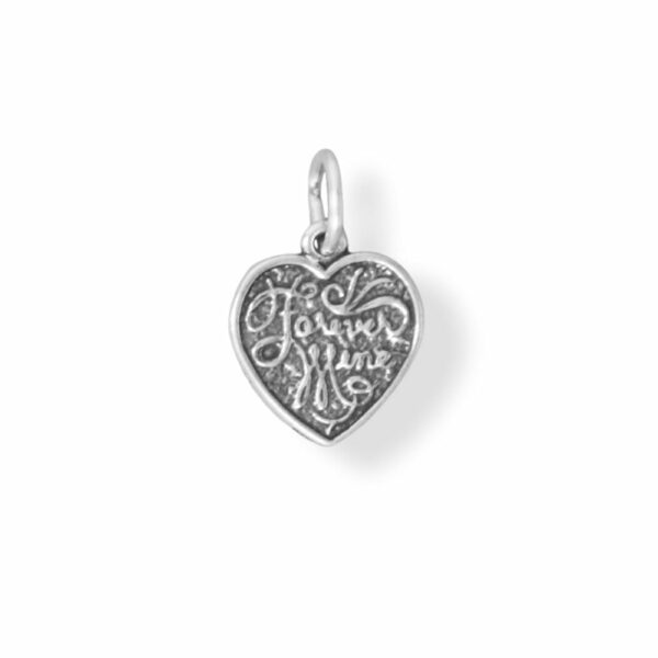 Small Oxidized Forever Mine/Forever Yours Charm - Sterling Silver - alternate view 2