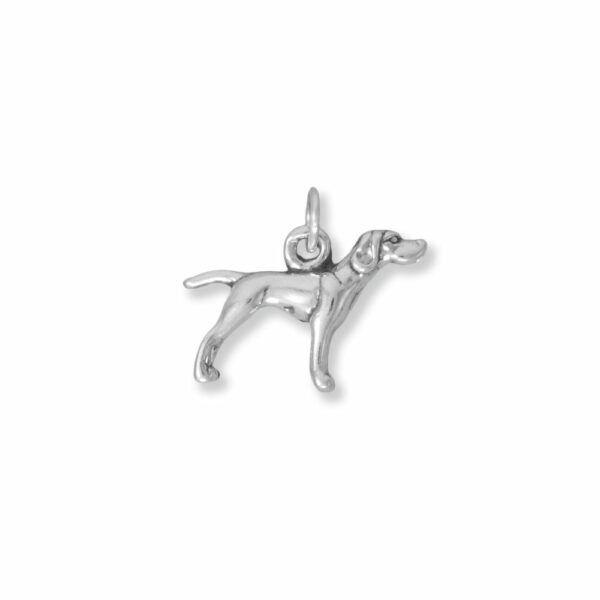 Oxidized 3D Pointer Dog Charm