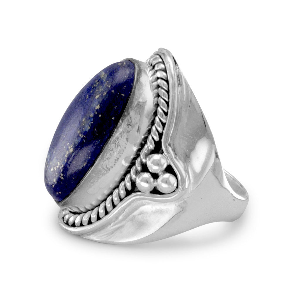 Oxidized Lapis Ring - alternate view 2