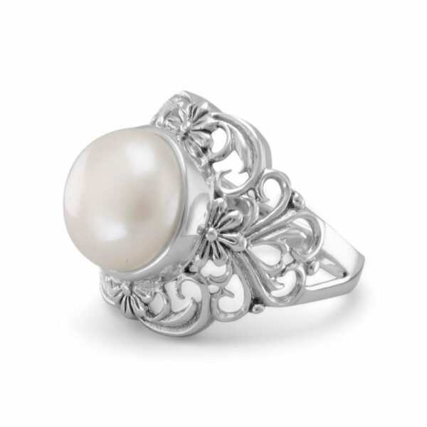 Ornate Cultured Freshwater Pearl Ring - alternate view 2