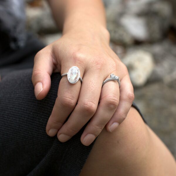 Gorgeous Rainbow Moonstone Ring - alternate view 2