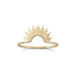 Shine On! 14 Karat Gold Plated Sunburst Ring