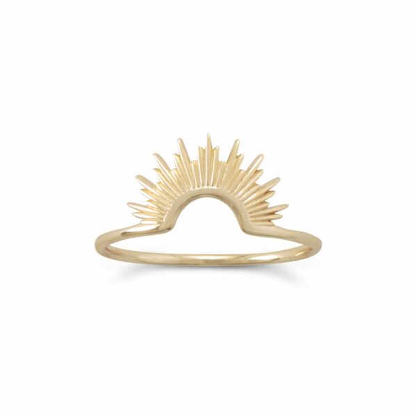 Shine On! 14 Karat Gold Plated Sunburst Ring