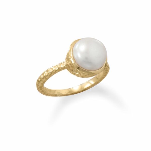 14 Karat Gold Plated Cultured Freshwater Pearl Ring - alternate view 2