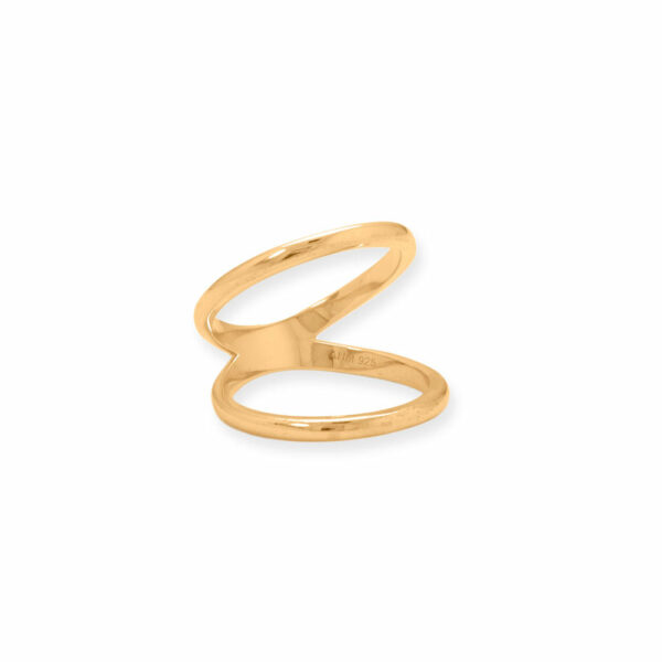 14 Karat Gold Plated Double Band Knuckle Ring - alternate view 2