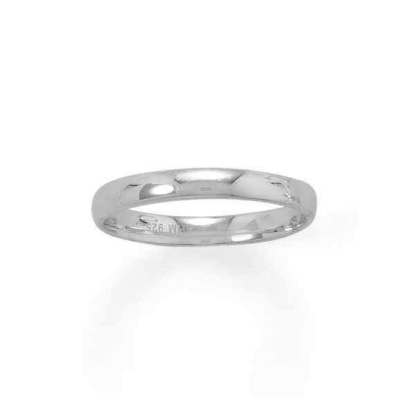 Rhodium Plated 3mm Band