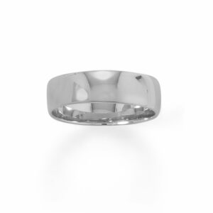 Rhodium Plated 6mm Wedding Band