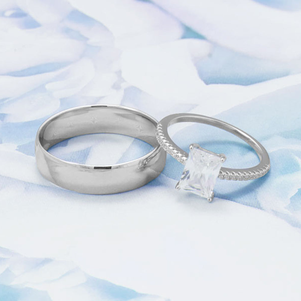 Rhodium Plated 6mm Wedding Band - alternate view 3