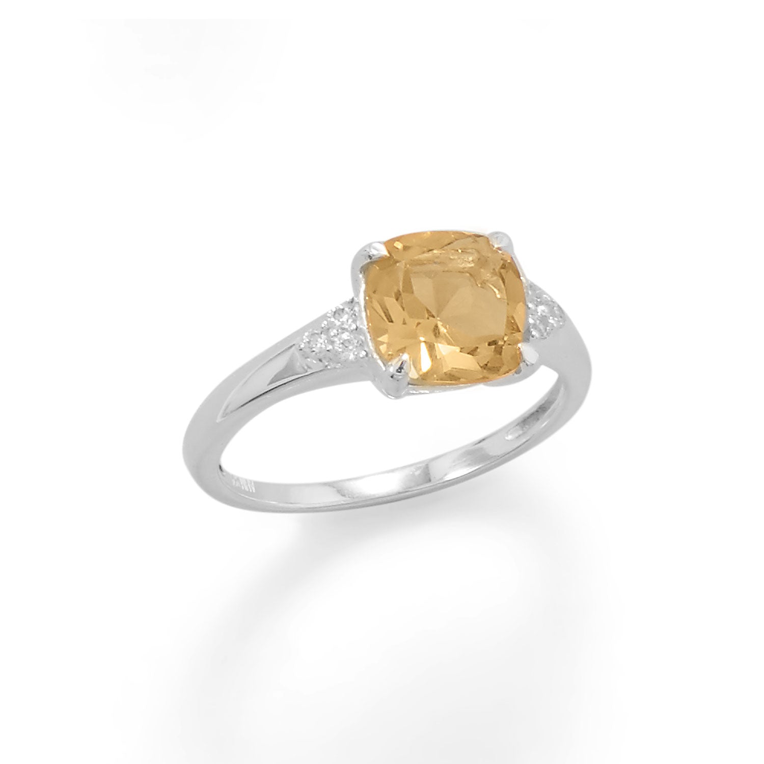 Sterling Silver Citrine and CZ Band - alternate view 2