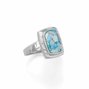 Hammered Roman Glass Ring