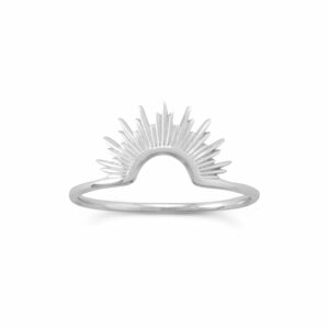 Shine On! Shiny Silver Sunburst Ring