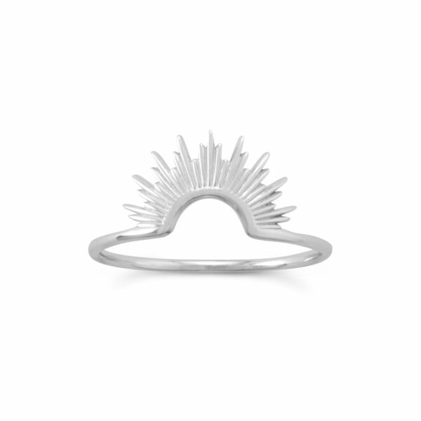 Shine On! Shiny Silver Sunburst Ring