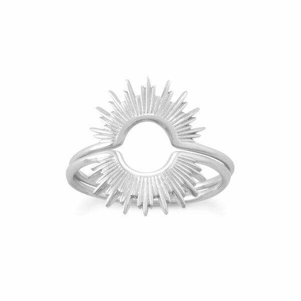 Shine On! Shiny Silver Sunburst Ring - alternate view 2