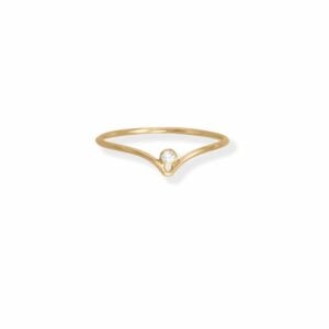 14/20 Gold Filled CZ V Design Ring