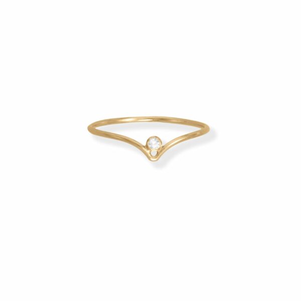 14/20 Gold Filled CZ V Design Ring