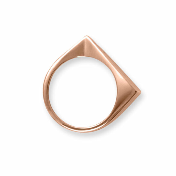 14 Karat Rose Gold Plated Flat Top Triangle Slice Ring - alternate view 2