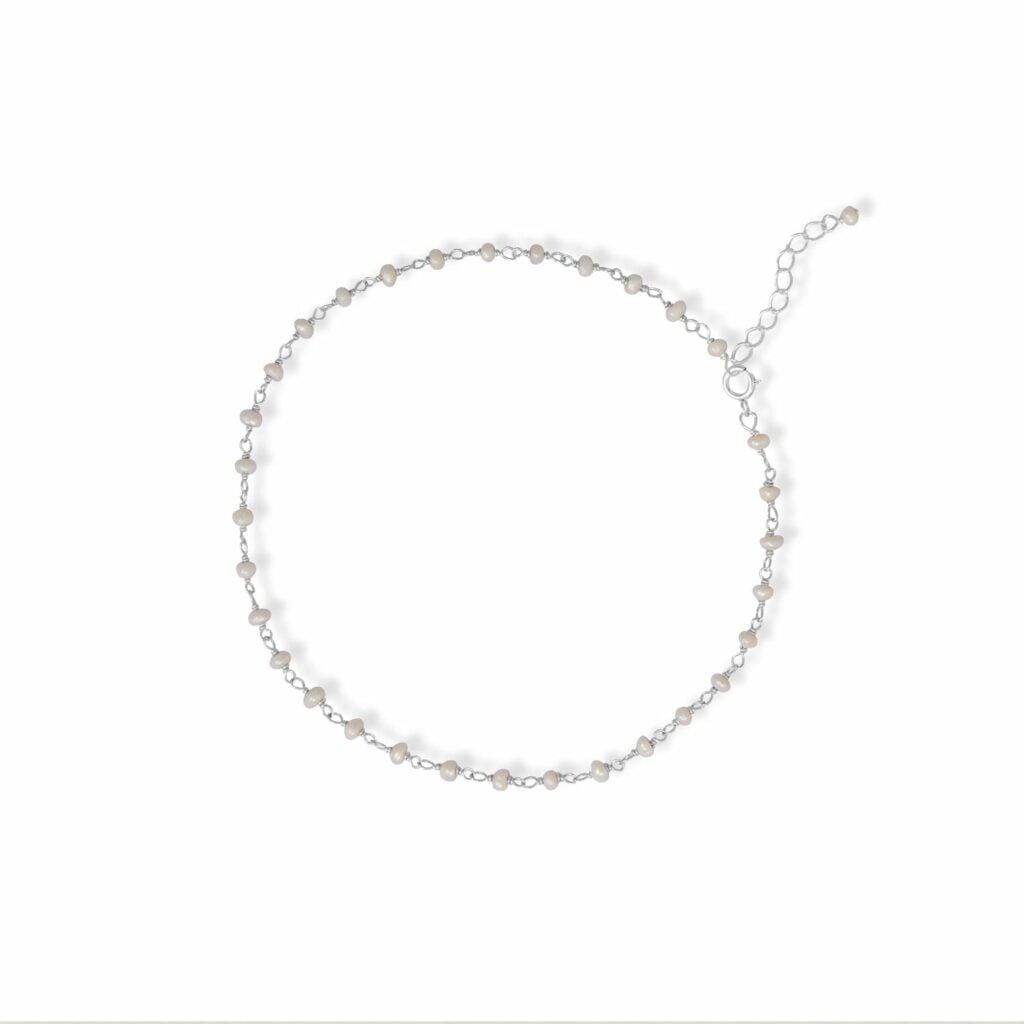 9.5 + 1 Pearl Bead Anklet