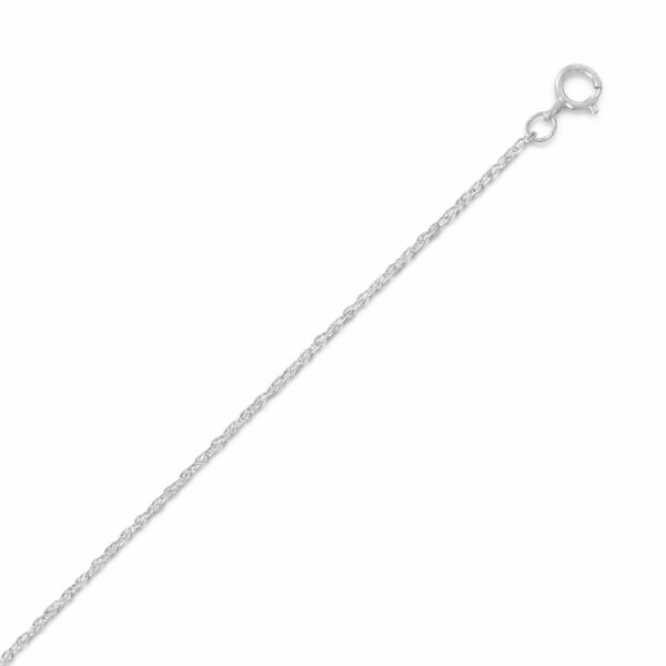 Rhodium Plated Light Rope Chain Necklace (1.1mm)