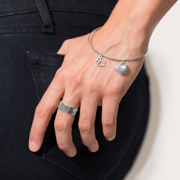 Oxidized Paw Print Band - alternate view 2