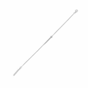 6.5 + 1 Rhodium Plated Nail Bracelet