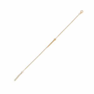 6.5 + 1 14 Karat Gold Plated Nail Bracelet