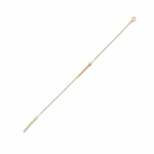 6.5 + 1 14 Karat Gold Plated Nail Bracelet