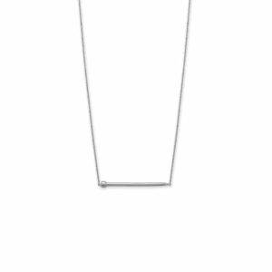 16 + 2 Rhodium Plated Nail Necklace