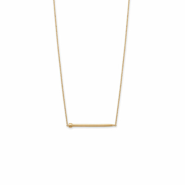 16 + 2 14 Karat Gold Plated Nail Necklace