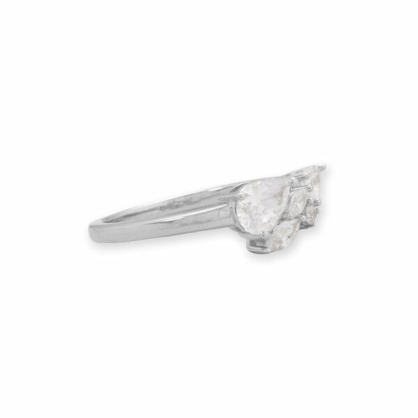 Rhodium Plated CZ Cluster Ring - alternate view 2