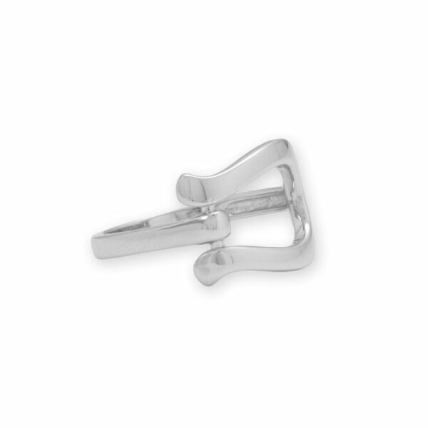 Rhodium Plated CZ Horseshoe Ring - alternate view 2