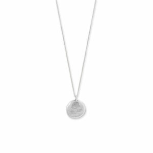 18 Oxidized Etched Rose Disk Necklace