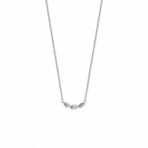 16 + 2 Rhodium Plated Polki Diamond Necklace