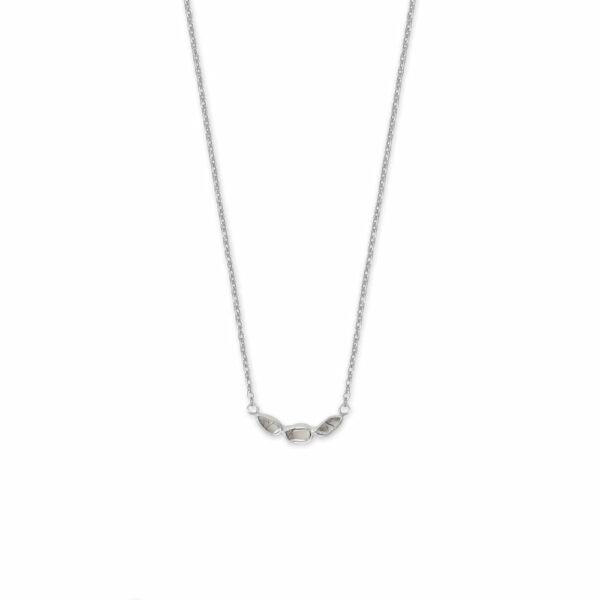 16 + 2 Rhodium Plated Polki Diamond Necklace