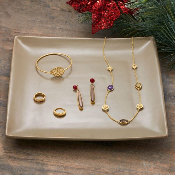 24 14 Karat Gold Plate Multi Stone Necklace - alternate view 3