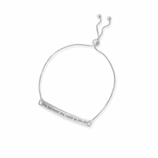 Oxidized She believed she could so she did Bolo Bracelet