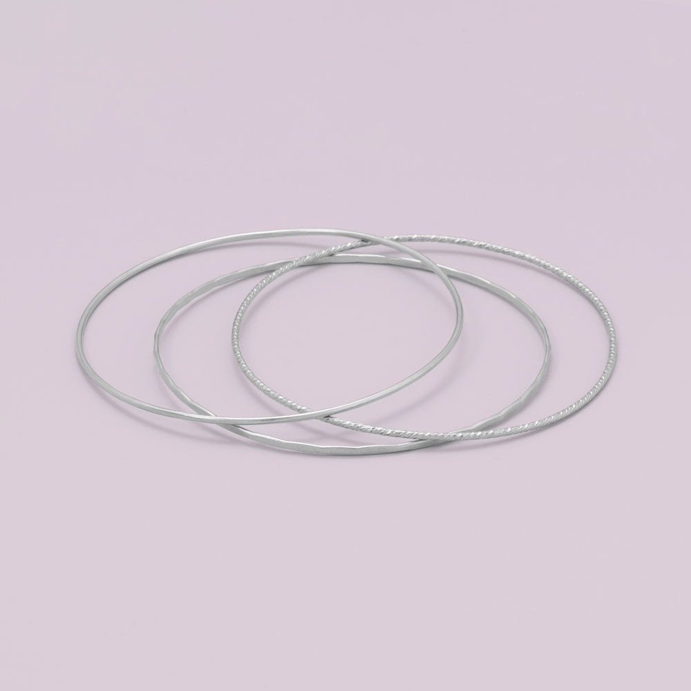 Hammered Wire Bangle Bracelet - alternate view 2