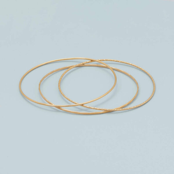14/20 Gold Filled Hammered Wire Bangle Bracelet - alternate view 2