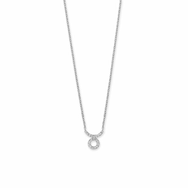 16 Rhodium Plated CZ Zodiac Necklace (All Signs) - alternate view 4